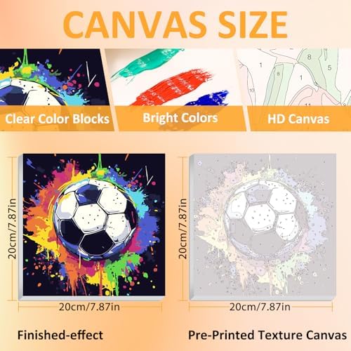 Soccer Paint by Numbers Kit for Kids, 8x8 inch - Image 2