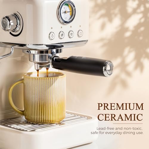 theterra Ceramic Coffee Mugs Set of 6, 14.2 oz Coffee Cups with Handle - Image 5