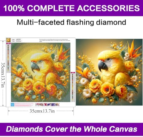 Parrot Diamond Art Kits for Adults, Diamond Art Painting Kits for Adults - Image 4