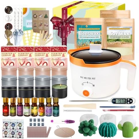 Complete Soy and Beeswax Candle Making Kit for Adults with Wax Melter by WaxMelterforcandlemaking