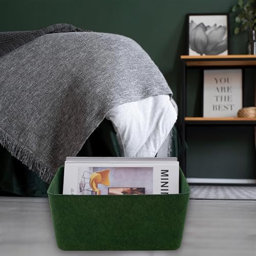 Welaxy Felt Deep Drawer Organizer Medium Forest Green Closet Storage Bin - Image 3
