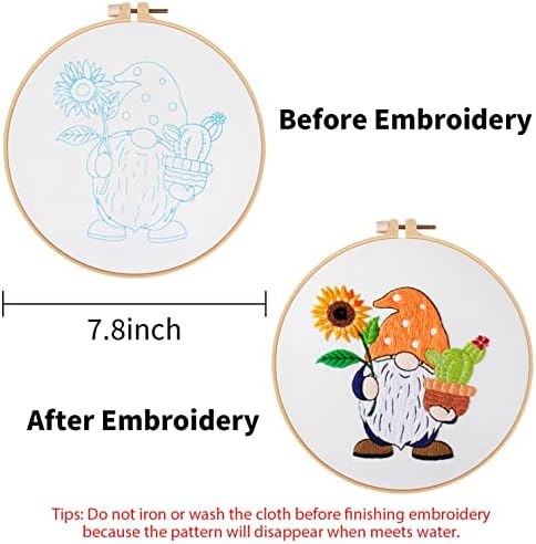 Nuberlic Embroidery Kit for Beginners Adults with Gnome Pattern - Image 3
