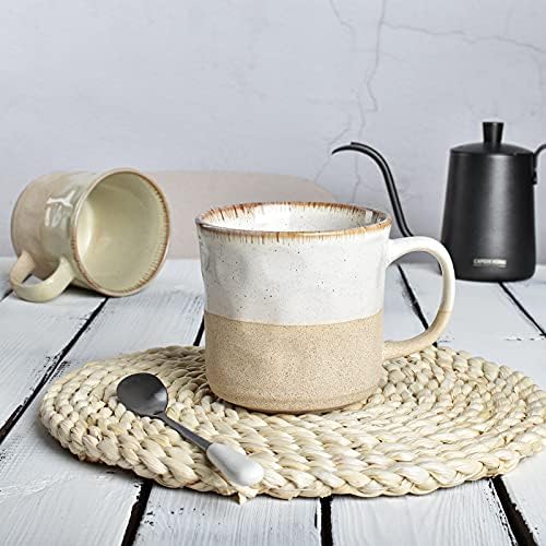 Bosmarlin Large Ceramic Coffee Mug, White Big Tea Cup for Office and Home, 18 Oz, Dishwasher and Microwave Safe, 1 PCS (White, 1) - Image 4