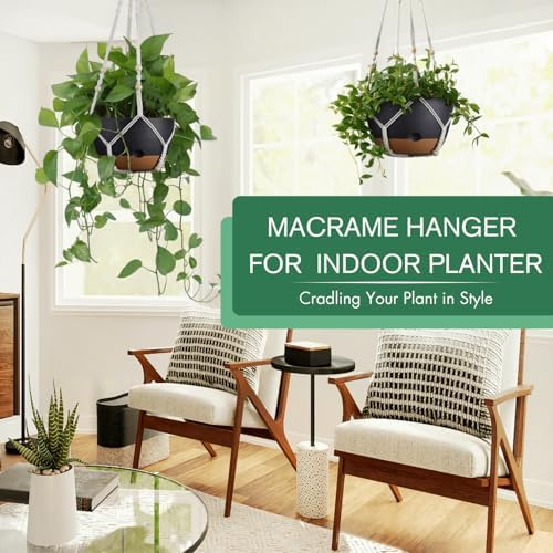 2 Pack-10 Inch Self-Watering Hanging Planters for Indoor Outdoor Plants - Image 2