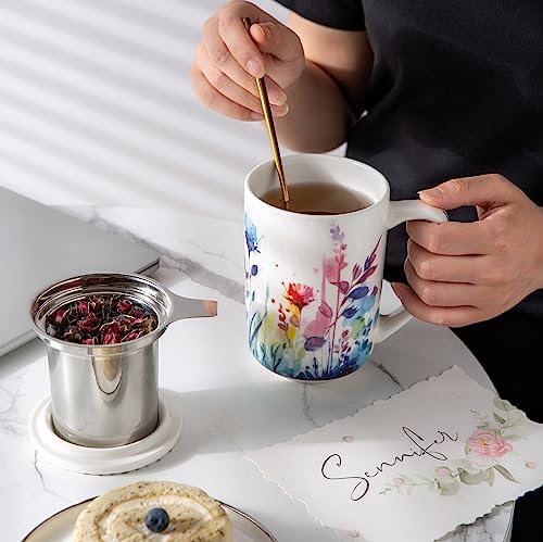AmorArc Tea Cup With Infuser and Lid, 18oz Loose Leaf Tea Mug With Steeper - Image 6