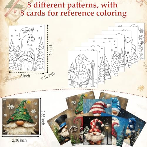 Cholemy 36 Pcs Paint and Sip Kit Gift for Adults 8''x10'',Christmas Gnomes - Image 3