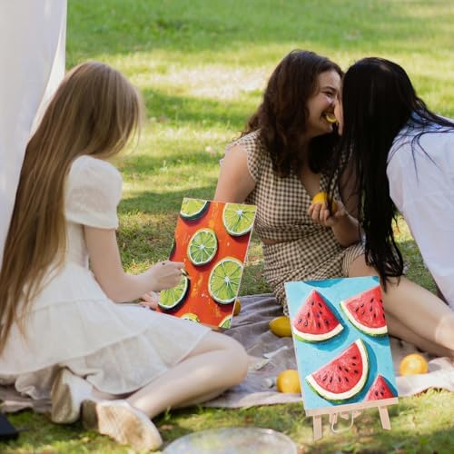 Engrowtic 12 Pcs 8 x 10'' Fruit Pre Drawn Canvas to Paint Pre Printed Sketched Canvas for Adult Ladies Paint Art Party Favor Board Set for Craft (Fruit Style) - Image 6