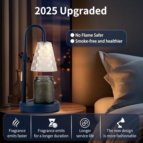 Candle Warmer Lamp with Timer Dimmable, Wax Melt Warmer, Dark Blue - Image 3