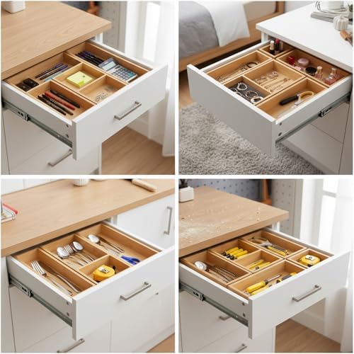 Bamboo Drawer Organizer Set, 5 Piece - Image 4
