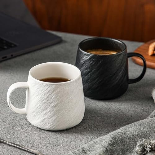 Large Capacity Ceramic Mug - Minimalist Design, Unique Water Cup for Tea & Coffee - Office & Home Use, Couple Mugs Set with Stylish Aesthetic - Image 3