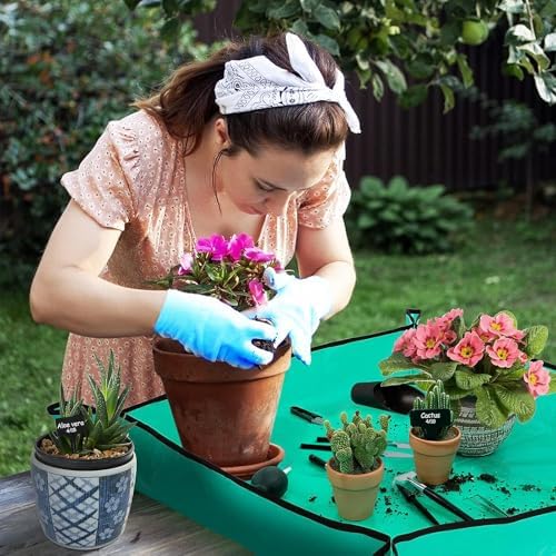 ANPHSIN 20pcs Small Gardening Tools Gifts for Women Beginners, Green - Image 2