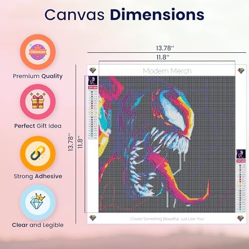 Marvel Venom Diamond Art for Adult 5D Wall Decor Full Round Drill Kit 12x12 - Image 4