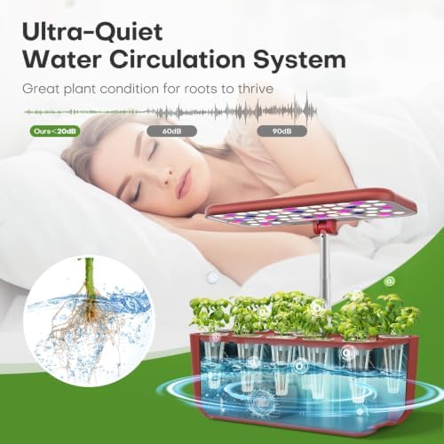 Ahopegarden Hydroponics Growing System: 10 Pods Indoor Herb Garden with LED - Image 5