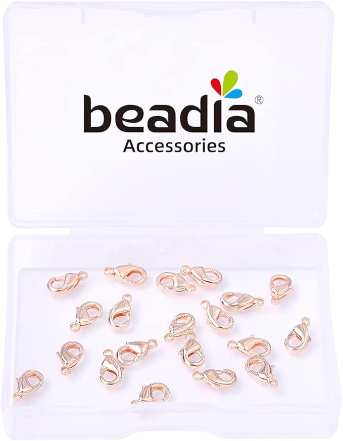 Rose Gold Plated Lobster Clasps Non Tarnish 10mm 20pcs for Jewelry Making Findings