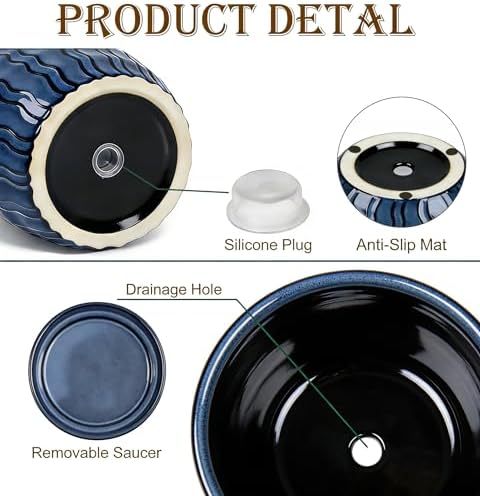 Ceramic Plant Pots, Modern Flower Pots, Small Plant Pots 4.5+5.5inch - Image 4