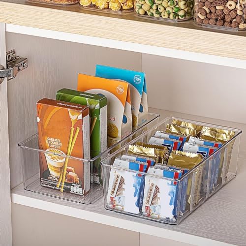 Vtopmart 10 Pack Food Storage Organizer Bins, Clear Plastic, 4 Compartments - Image 6