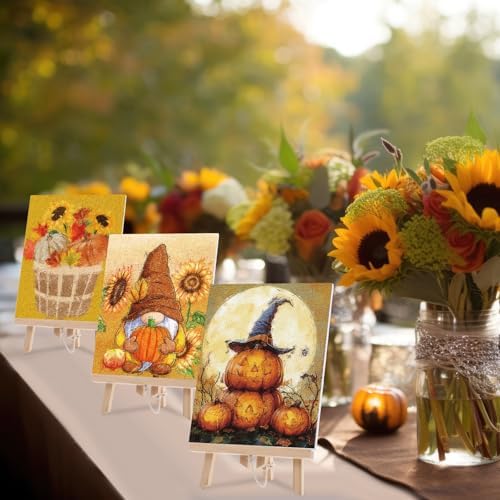 Sherr 24 Pcs Pre Drawn Canvas for Adult, Autumn Halloween, 8 x 10 Inch - Image 4