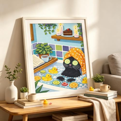 Animal Diamond Painting Kits for Adults,Funny Cat Spa Diamond Art Kits - Image 3