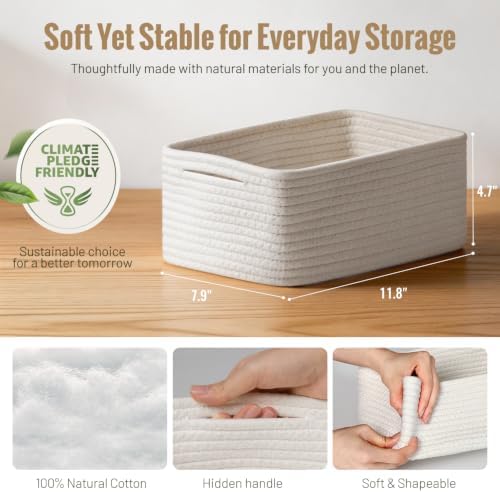 5 Pack Small Woven Storage Baskets for Shelves, Gift Baskets Empty - Image 3