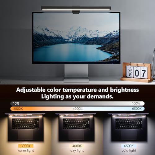 Monitor Light Bar, Eye-Care USB Reading Mnitor lamp, 11.8'' LED Computer Lights with Ultrawide Lighting, 3 Color Temperature Dimmable Desk Light for Home Office Gaming - Image 5