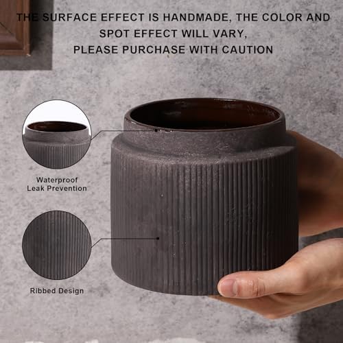 Ceramic Flower Pots For Indoor Plants. Vintage Plant Pots Indoor with Drainage. Includes A Silicone Plug. Suitable Vintage Farmhouse Decor， Antique Kitchen Decor， And Also Plant Lover Gifts. - Image 3