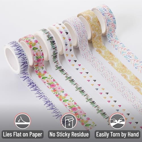 Mr. Pen- Washi Tape Set, 21 Rolls, Assorted Sizes, Floral - Image 4
