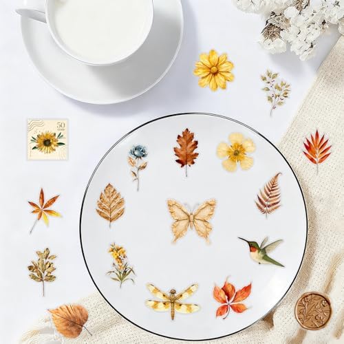 50PCS Transparent Flora Scrapbook Stickers, Flower-G - Image 7