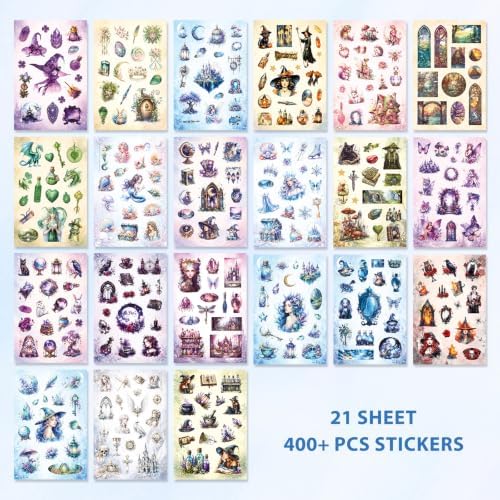 Fantasy Magic Sticker Book for Journaling Scrapbooking 400+ Stickers - Image 3