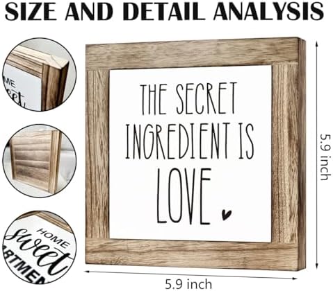 The Secret Ingredient Wooden Sign - Love Decor for Kitchen & Home, Warm Tabletop Gift - Image 2