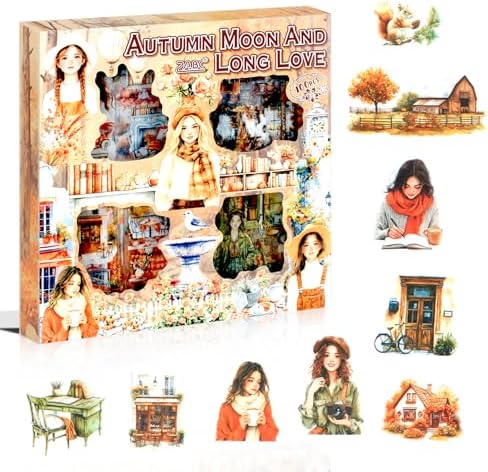 448Pcs Autumn Scenery Scrapbook Stickers for Scrapbooking Supplies, Transparent PET Aesthetic Stickers for Journaling, Junk Journal, Planner, DIY Craft Art, Scrap Booking Supples Kit by Dwpetzo