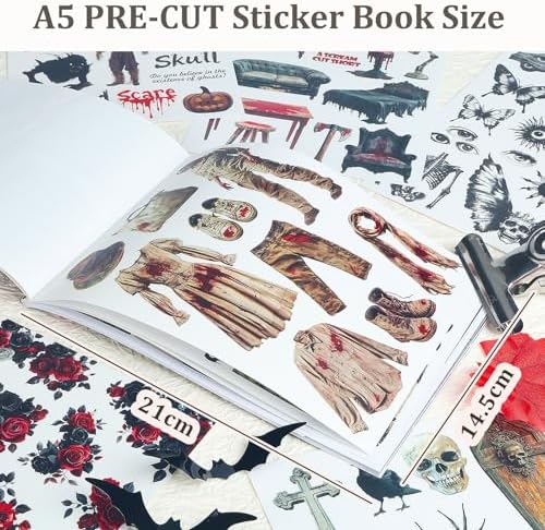 Snycler Sticker Book - 20 Sheets Vintage PET Stickers for Scrapbooking, Junk Journaling, Ephemera, and Decorative Crafts-The Silent Fear - Image 3