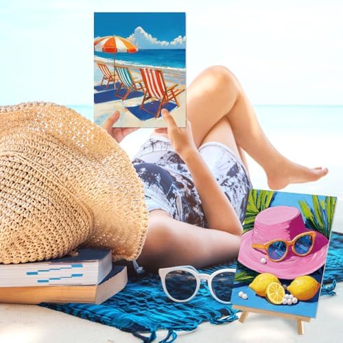 Sherr 12 Pcs Pre Drawn Canvas for Adults,Hawaiian Holiday,8 x 10 Inch - Image 6