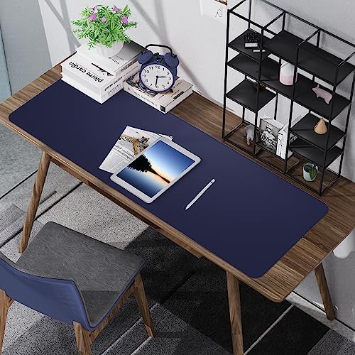 AFIING Cork Desk Mat 55" x 17", Dual-Sided Natural Cork & PU Leather Desk Pad, Non-Slip Waterproof Large Mouse Pad for Office, Home & Gaming (Blue) - Image 4