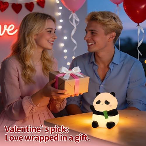 Rytinazzz Silicone Night Light for Kids, 50H Long Battery Panda Lamp, Gift for Kids, Soft Dimmable Bedside Light, Rechargeable Tap Control - Image 5