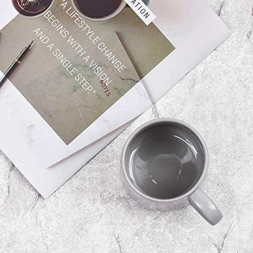 Bosmarlin Large Glossy Ceramic Coffee Mugs Set of 2, Tea Cup for Office and Home, 18 oz, Suitable for Dishwasher and Microwave(Gray, 2) - Image 5