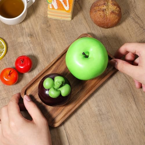 Small Acacia Wood Serving Trays, 4 x 7.5 inch Rectangle Wooden Trays Mini Charcuterie Boards Natural Wood Boards Small Cheese Board for Tea Coffee Kitchen - Image 3