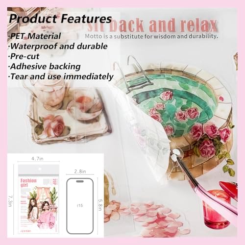 Journaling Stickers for Scrapbooking Supplies, Girls Scrapbook Sticker Book - Image 5
