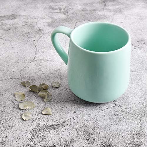 Bosmarlin Large Glossy Ceramic Coffee Mug, Tea Cup for Office and Home, 18 oz, Suitable for Dishwasher and Microwave(Mint Green, 1) - Image 2