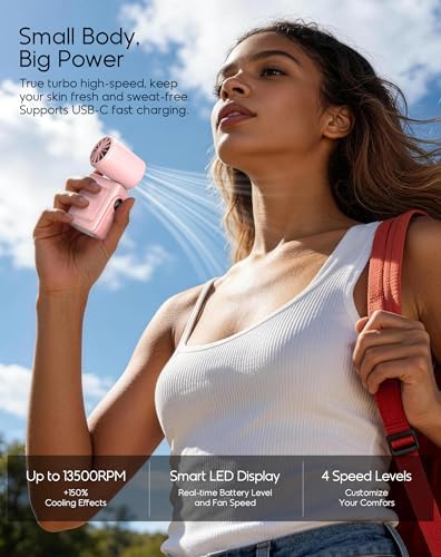Portable Clip-On Mini Fan, Personal Handheld Fan for Stroller w/ LED Screen - Image 5