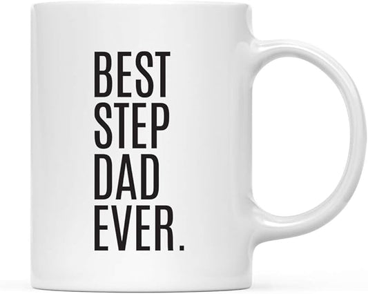 Andaz Press 11oz. Coffee Mug Birthday Gift, Best Step Dad Ever, 1-Pack