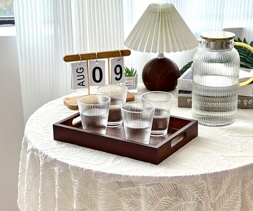 Serving Tray with Handles - 11.4x7.8 Inch Rectangular Bamboo Tray - Image 5
