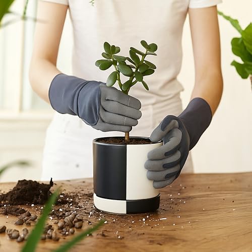 D'vine Dev 4.7 Inch Ceramic Planter Pot, Black White Split, 94-O-B-0 - Image 6