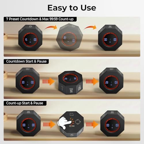 Rechargeable Pomodoro Timer, Small Gravity Timer (Space Gray) - Image 4