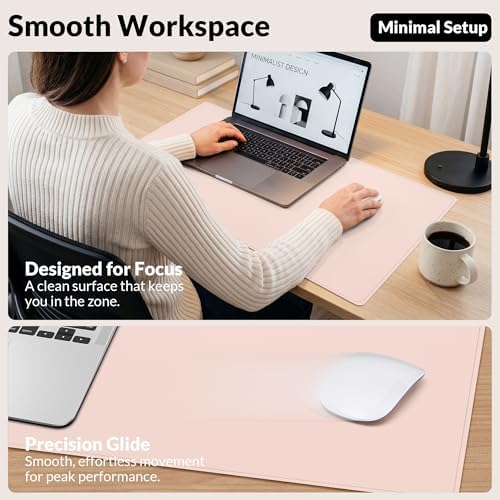 AFIING Cork Desk Mat, 31.5" x 17", Pink,Desk pad Protector - Image 5