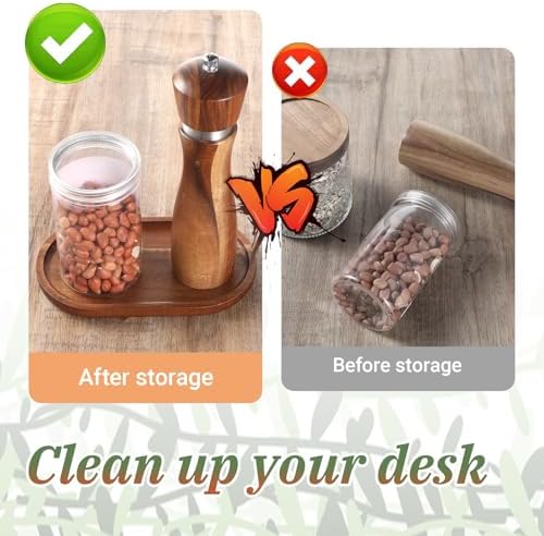 Small Wood Tray, 7.3"x 4" Mini Wooden Serving Tray Bathroom Countertop Organizer Trays Wood Counter Plates for Coffee Tables, Dessert, Snack, Fruit, Vegetable, Decor Restaurant - Image 4