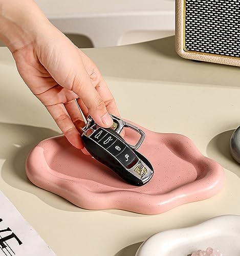 Spotted Pink Cloud Ceramic Jewelry Dish Tray for Women - Image 6