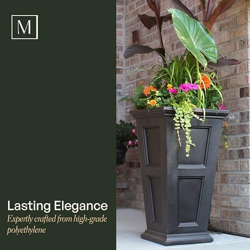 Mayne Fairfield 28in Self-Watering Tall Square Planter, White - Image 3