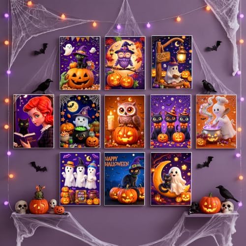 Zhanmai 20 Set Pre Drawn Canvas Painting Kit, Spooky Cute - Image 6