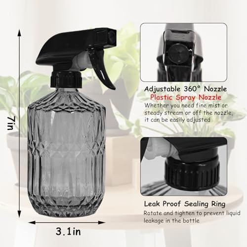YYTSGG Glass Plant Mister Bottle, 15oz, Gray - Image 2