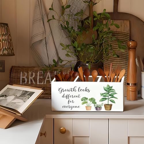 Mental Health Inspirational Pen Holder, Motivational Pencil Holder, Growth Looks Different for Everyone Wooden Box Sign Decorations for Therapy Counselor Office Classroom Desk Tabletop - Image 6